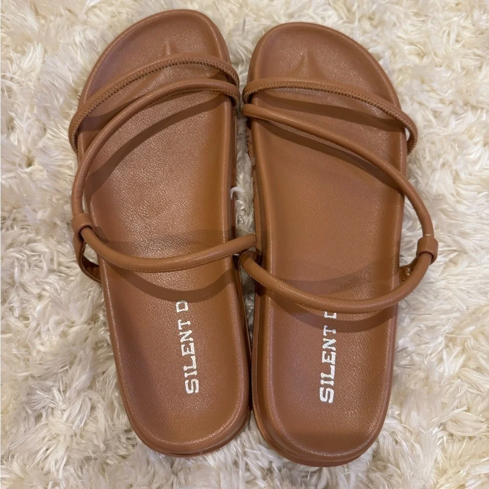 Anthropologie Silent D Hozie Brown Sandals 40  size 9 summer fun